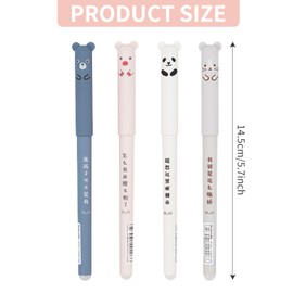 8 Pcs Erasable Pens, Erasable Rub Out Pens 0.5mm Erasable Gel Pens with Black Refill Cute Animal Friction Rollerball Pens Cartoon Erasable Rollerball Pen Set for Student Stationery Office Supplies