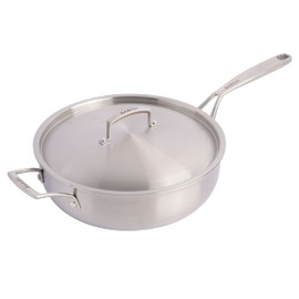 Babish Tri-Ply Stainless Steel Professional Grade Saute Pan w/Lid, 5-Quart