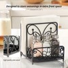 LEVIMETREE Napkin Holder – Metal Napkin Storage with Salt and