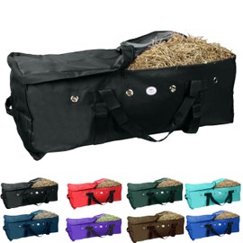 Majestic Ally 1200 D Nylon Fabric Large 44” x 20” x 16” and Extra Large 52" x 27" x21" Heavy-Duty Hay Bale Storage Bag (Black, X-Large)