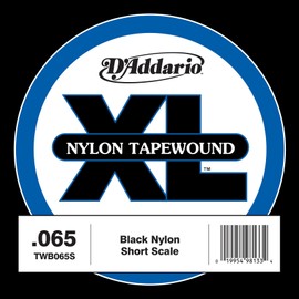D'Addario TWB065S Single Bass Guitar String Nickel with Nylon Thread Gauge .065