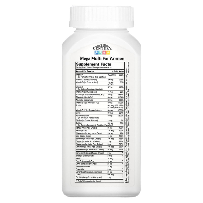 21st Century Mega Multi for Women Tablets, 90-Count (22659)