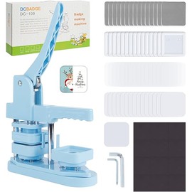 Fridge Magnet Button Maker Machine, Square-Shaped Pin Maker Machine for Fridge Magnet, 50mm/1.97 inch DIY Pin Badge Button Press Machine with 100 Sets Button Maker Supplies