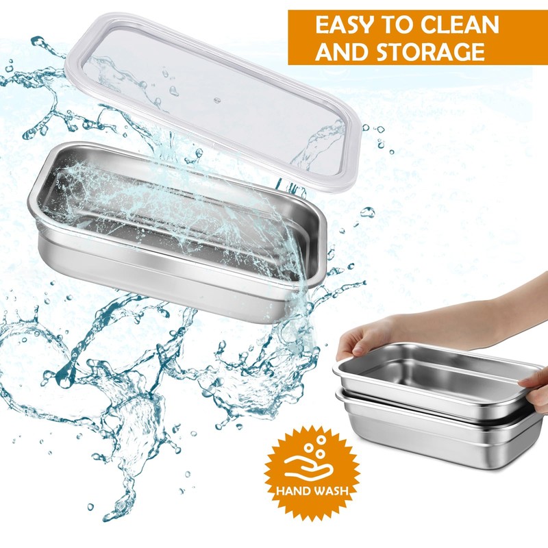 Suttmin 8 Pcs 304 Stainless Steel Food Storage Containers with