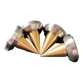 PrecisionGeek - Speaker Spikes Top with Speakers Spikes, Top Chamfered shape 40mm diameter, Stainless Steel, Spikes Cones, Solid Brass 20mm diameter for HiFi System, Cabinets, Soundbars