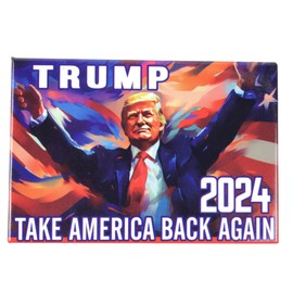Trump 2024 Refrigerator Magnet, Presidential Campaign Accessory, 3.12 x 2.12 Inches