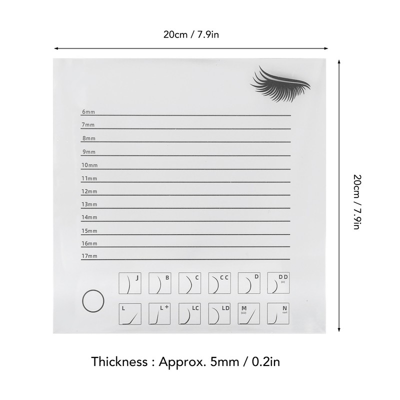 20x20cm Eyelash Extension Plastic Tray Clear Scale Transparency Eyelash Extension