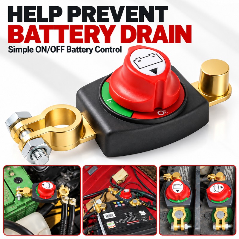 12V–48V Battery Disconnect Switch – Top Post Negative Terminal Battery