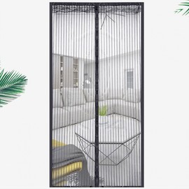 Magnetic Door Mosquito Net for Entrances - No-Drill Installation (100x210cm) M12761 Black