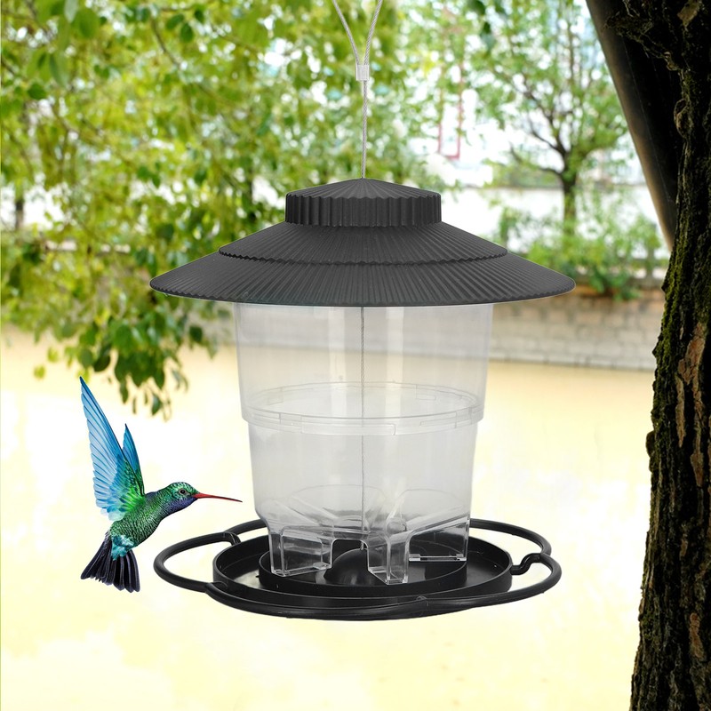 Bird Feeder 1L Durable ABS Easy Filling Transparent Container Portable