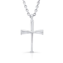 All In Faith Original Baseball Bat Cross Necklace Jewelry (18 STP)