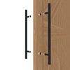 LVYIHAN Matte Black Round Barn Door Handles 12"/16"/18"/24"/36"/48"/59'', Pull Push