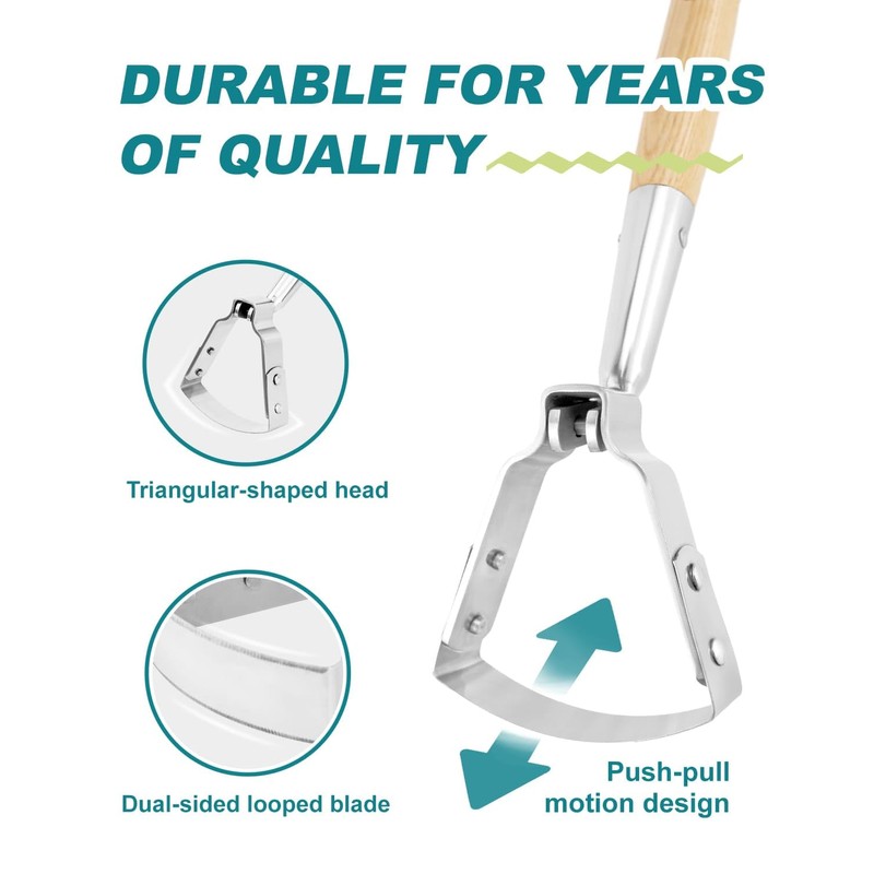 Hula Hoe Stirrup Hoe Mini for Weeding Action/Scuffle Loop Hoe