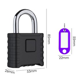 1-Piece Mechanical Combination Lock with 1-Piece Key Plate, Closed Combination Lock, Stainless Steel Security Lock (Black)