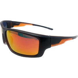 Incredible Bargains The Athlete, Polarized Wrap Around Sport Sunglasses for Men Women, Black with Orange