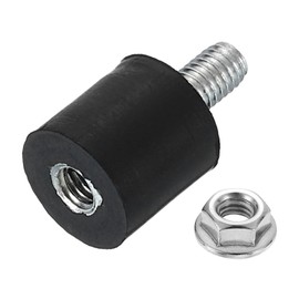 sourcing map M3 Rubber Mounts, 1Pcs 8x8mm(DxH) Rubber Cylindrical Anti Vibration Isolator Shock Absorber with Lock Nuts for Car Bobbin Generator Air Compressors