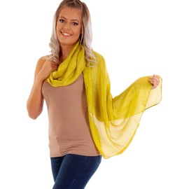 Dolce Abbraccio by RiemTex® Prima Donna women's silk scarf / stole / shawl / neckerchief made of wild silk in 31 plain colours (Prima Donna Seidenschal Damen) - Light green, size: 190 x 85 cm