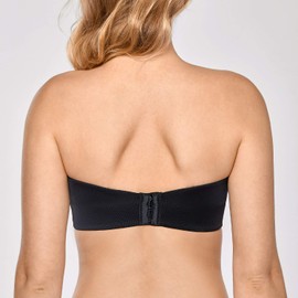Delimira Women’s Minimizer Strapless Bra with Underwired without Padding without Shaped Cups - Black plain, size: 85d