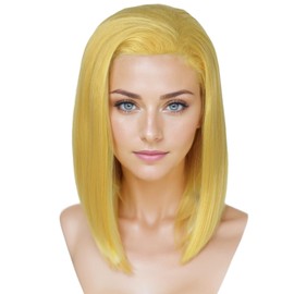 Linfairy Long Bob Blonde Game Cosplay Costume Wig Fancy Dress Costume Wigs for Women