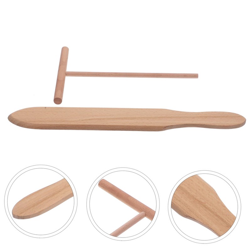 HAKIDZEL Handmade Bamboo Dragonfly Wooden Rake Pancake Crepe Spreader Spatula