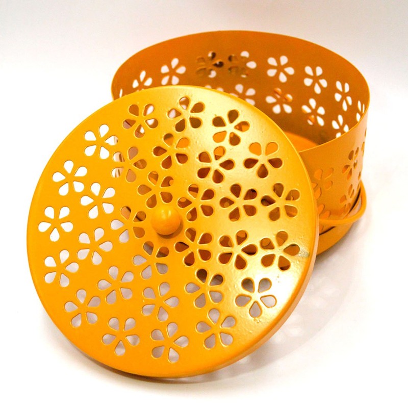 Millya Mosquito Coil Holder with Cover Classical Metal Anti-scald Hollow