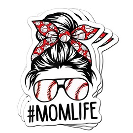 Mymi store Baseballs Player Bandana Sports Bandanas Cute Mother Gifts for Women 3 Pcs/Pack Sticker Die-Cut Decals for Cars Laptop Baseball Mom Life Stickers for Adults Cute Vinyl Decal Tumblers