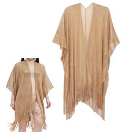 Knit Shawl Wrap for Women, Fringe Knitted Poncho Cardigan Cape for Party, Ladies Winter Tassels Shawl Poncho, Elegant Evening Shawl Wrap Wedding Bridesmaid Prom Party Scarf with Tassel Finishing