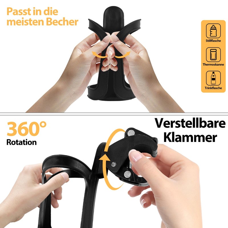 Filltown Drinks Holder Pram, Universal Drink Holder for Bicycle, Pack