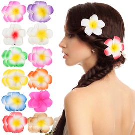 24 Piezas Hawaianas Plumeria Flor Pinza para El Cabello Accesorio para El Cabello para Boda Fiesta Playa Pinzas para El Cabello 2. 4 Pulgadas 24 Colores