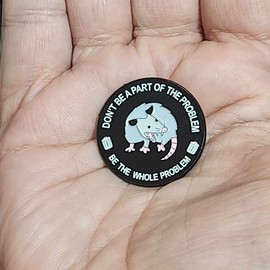 Problem Opossum Enamel Pin