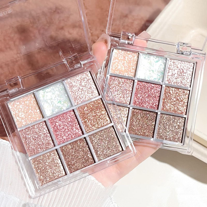 Glitter Eyeshadow Palette for Women - Shimmer Makeup Palette with