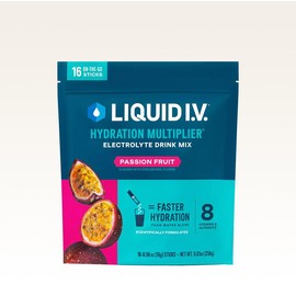 Liquid I.V. Hydration Multiplier - Passion Fruit - Hydration Powder Packets | Electrolyte Powder Drink Mix | Convenient Single-Serving Sticks | 8 Vitamins & Nutrients | 1 Pack (16 Servings)​