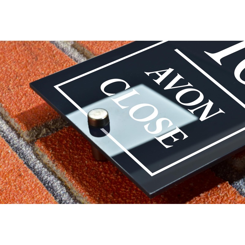 Badgemaster Modern Vertical Anthracite House Number Sign Plaque Stainless Steel