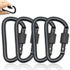 4pcs Locking Carabiner,Clips, Key Clip,D-Ring Carabiners with Screw Lock, Duty