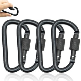 4pcs Locking Carabiner,Clips, Key Clip,D-Ring Carabiners with Screw Lock, Duty Aluminum Alloy Locking Key Chain Carabiner Clip Hook for Camping Hiking