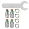 Mobestech Universal Tire Valve Caps Set Pressure Indicator Copper Core