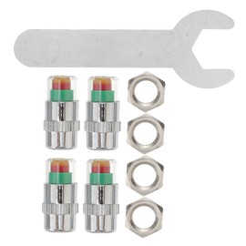 Mobestech Universal Tire Valve Caps Set Pressure Indicator Copper Core Anti-Theft Design for Cars and Motorcycles Compatible Standard Valve Stems