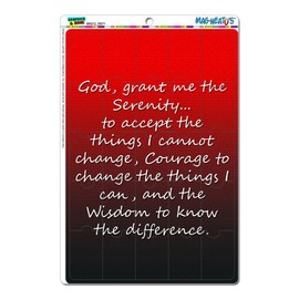 Serenity Prayer Novelty Gift Locker Refrigerator Vinyl Puzzle Magnet Set