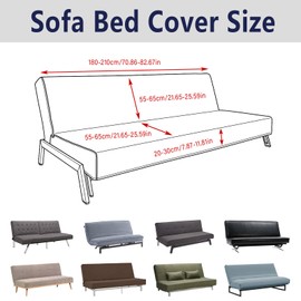 FIGOOO Sofa Cover without Armrests, 3-Seater Elastic Sofa Cover, Armless, Washable Sofa Throw, Sofa Cover, Protective Cover for Clic Clac Couch Cover without Armrest, Burgundy