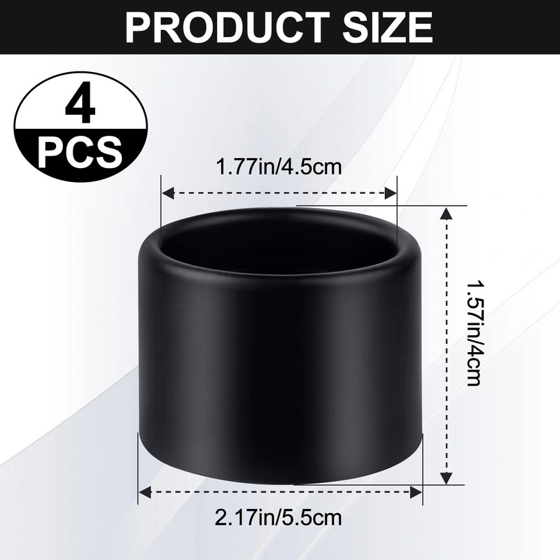 HINZIC 4Pcs Black Light Socket Shade Rings 1-1/2 Metal Lamp