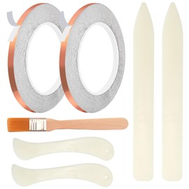 AONUOAO 1/4" Silver Back Copper Foil Tape for Stained Glass, 2 Rolls 36 Yards Tapes, Stained Glass Supplies kit