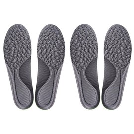 TOVINANNA 2pairs Shock Absorption Insoles Breathable Sports Shoe Pads for Comfort and Support Suitable for Running and Daily Use Reduces Heel Pain Gray
