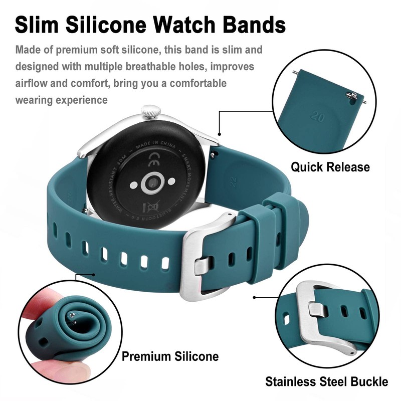 BISONSTRAP Correas de reloj de silicona, correas de reloj delgadas