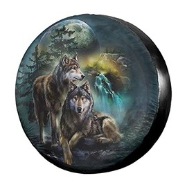 Foruidea 3D Printed Wolf Spare Tire Cover Waterproof Dust-Proof Wheel Tire Cover Fit for Jeep,Trailer, RV, SUV and Many Vehicle 14 Inch
