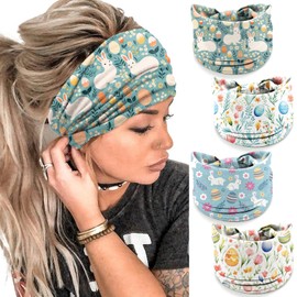 IDDFEVE 4Pcs Easter Headbands for Women - Bunny Rabbit Holiday Hair Bands, Festive Gift Hair Accessories(Flower)