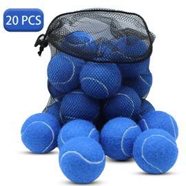 SHYUJAJIE Tennis Balls, 20 Pack Training Tennis Balls,High Elasticity Practice Tennis Balls for Beginner, Exercise Playing Balls for Pet Dog (Dark Blue)