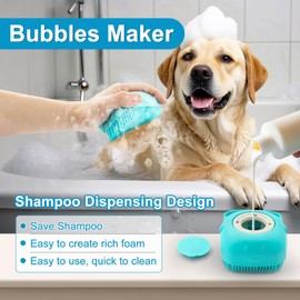Dog Grooming Brush, 4PCS Dog Bath Brush | Dog Shampoo Brush | Dog Scrubber for Bath | Pet Grooming Gloves Dog Shower/Washing Pet Barh Brush Set Suitable for Short/Long Haired Dogs