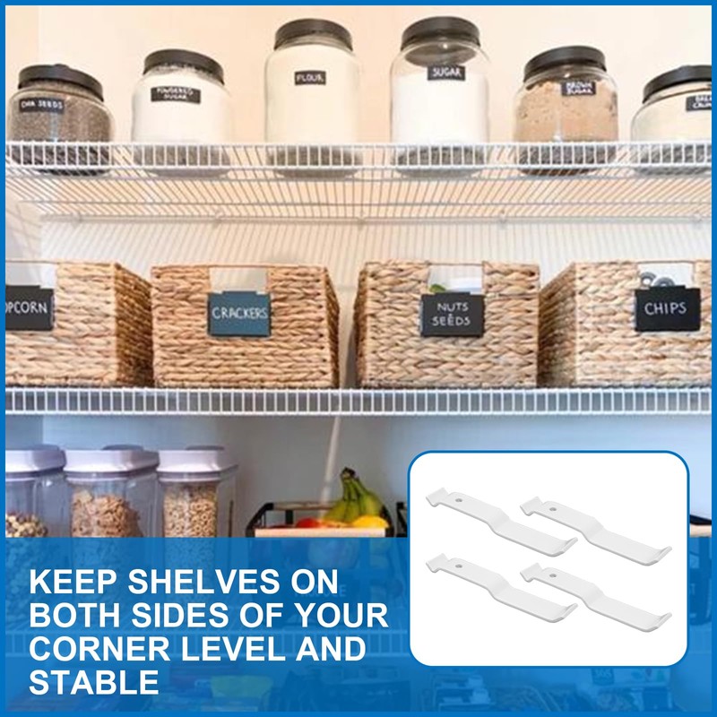 3 Inch White Wire Shelf Corner Support Bracket Replacement for