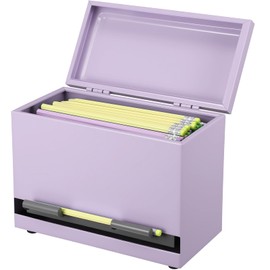 Mifoci Pencil Dispenser Holder for Classroom Pastel Stainless Steel Pencil Holder for up to 200 Pencils Reusable Metal Straw Dispenser for Home Office Restaurant Teachers Supplies Storage(Purple)