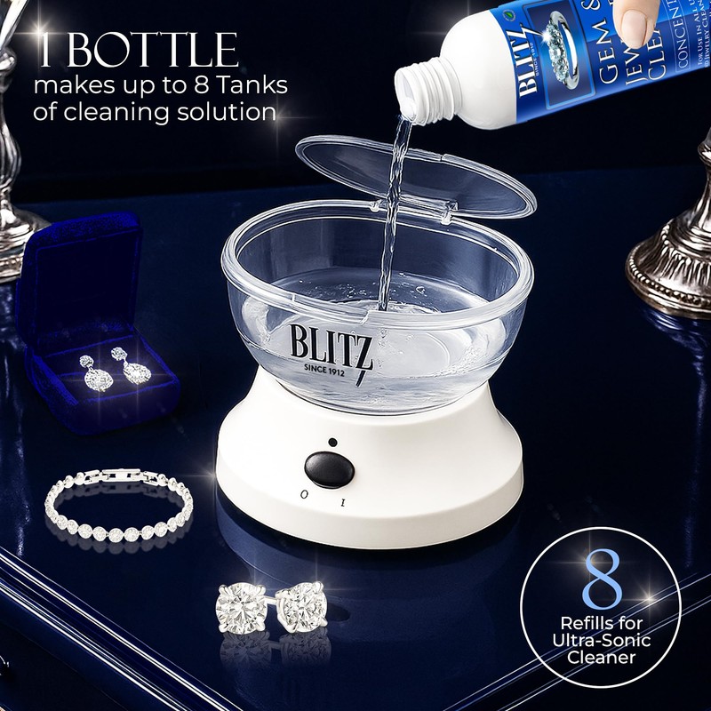 Blitz Gem & Jewelry Cleaner Liquid Concentrate for Gold, Silver,